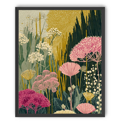 Wildflowers pressing into dusk