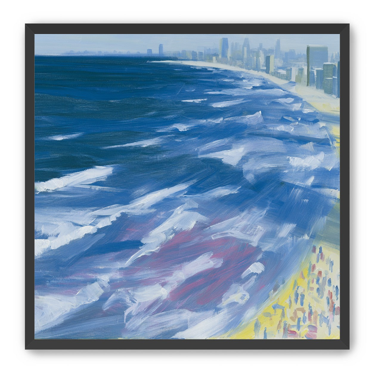 White surf along the skyline