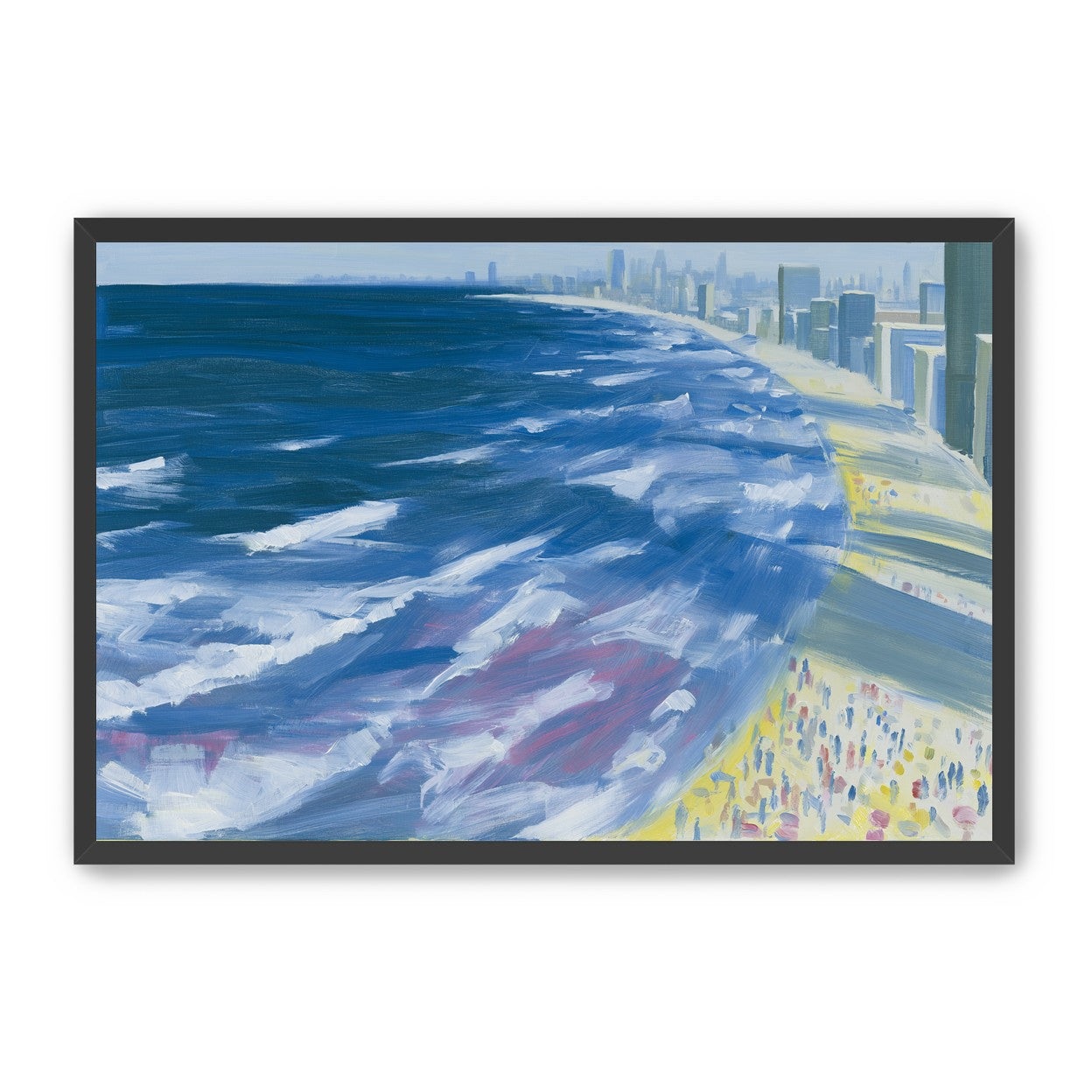 White surf along the skyline