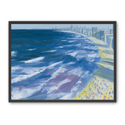 White surf along the skyline
