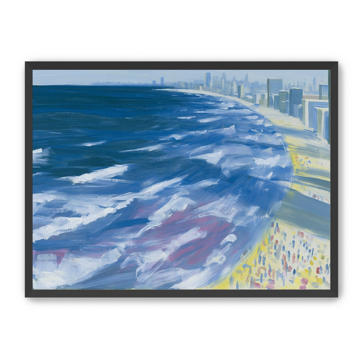 White surf along the skyline