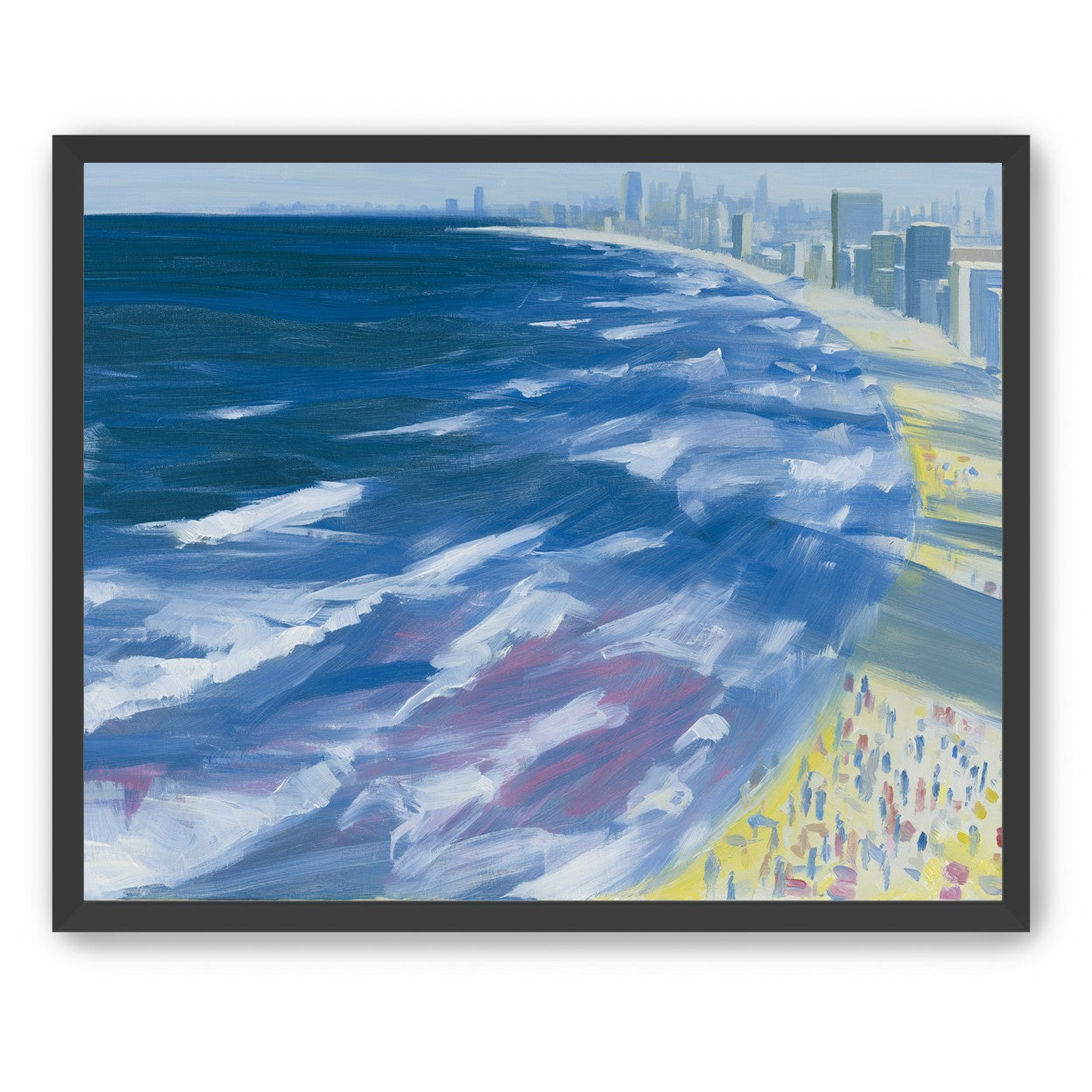 White surf along the skyline