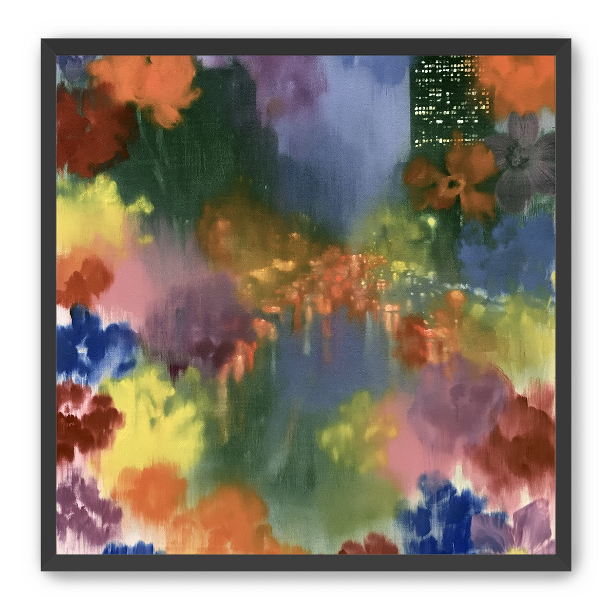 City lights in painted bloom