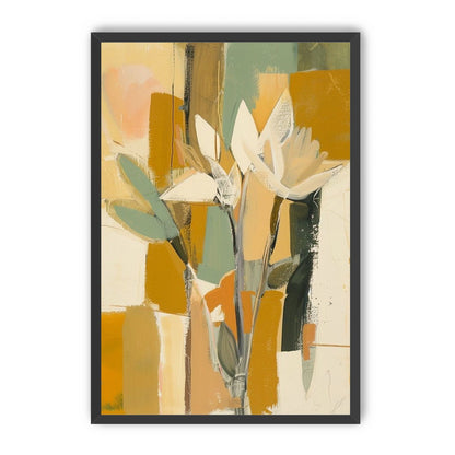 White flowers in ochre light