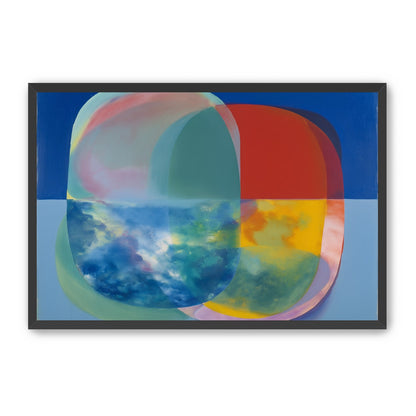 Translucent overlaps on blue field