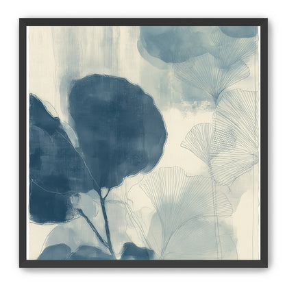 Indigo leaves on cream paper