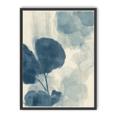 Indigo leaves on cream paper