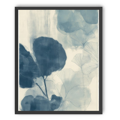 Indigo leaves on cream paper
