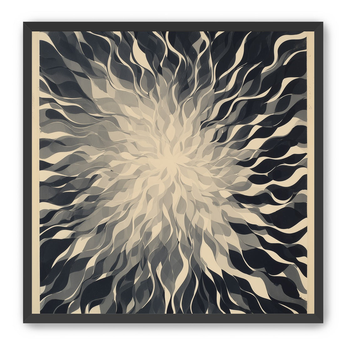 Pale center in black sweep