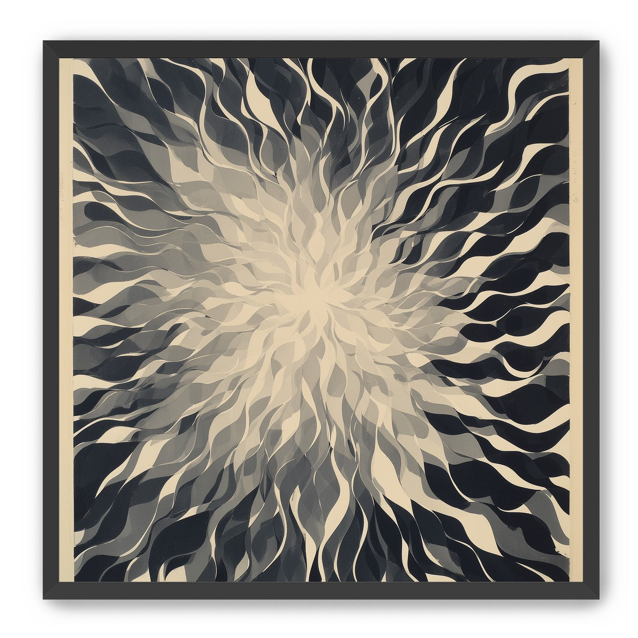 Pale center in black sweep