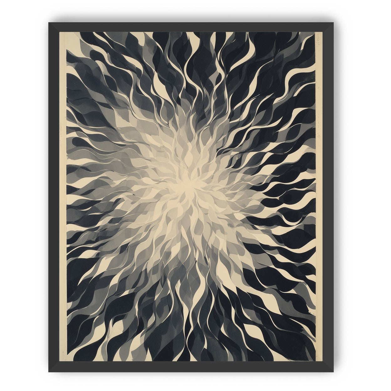 Pale center in black sweep