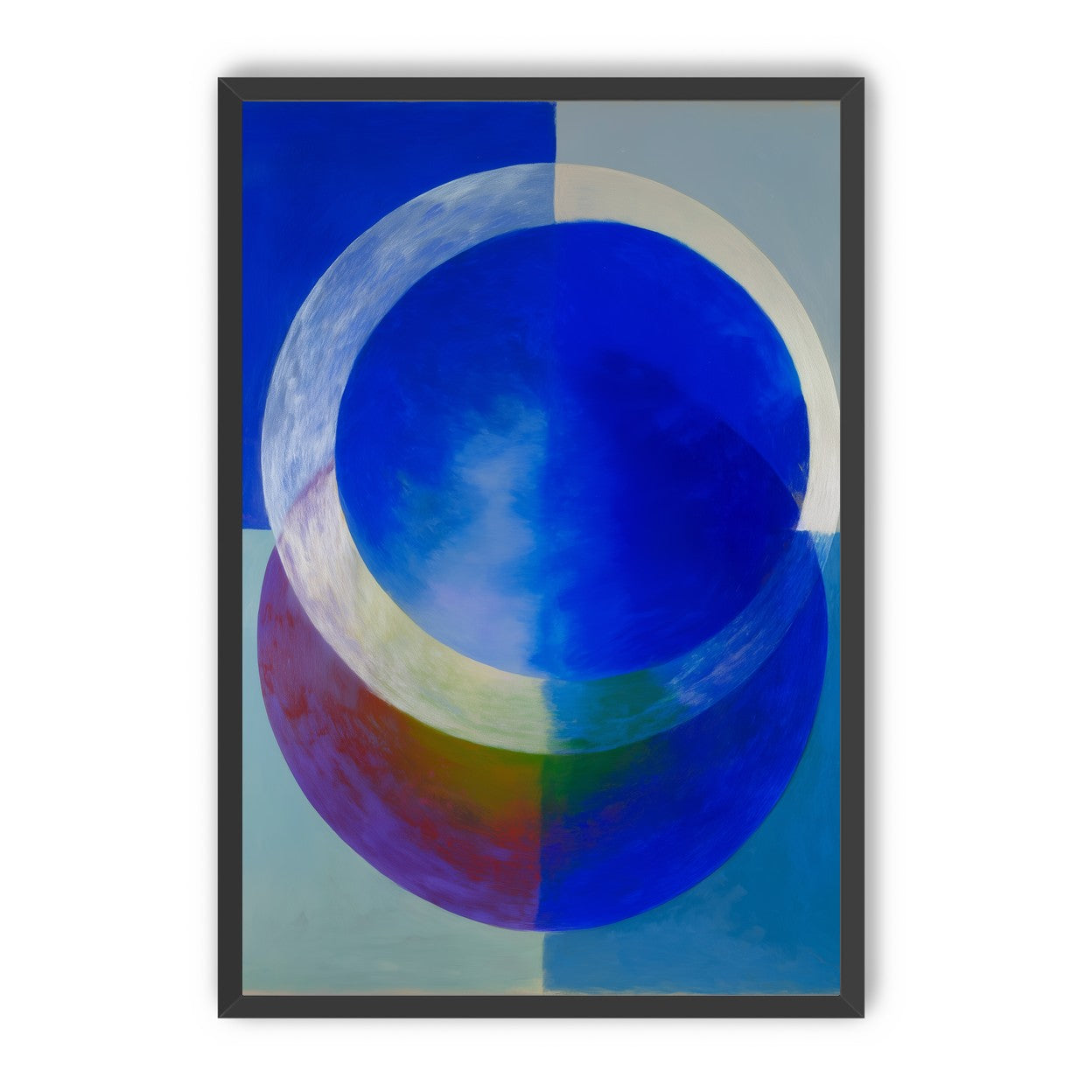 Pale arc across blue circle
