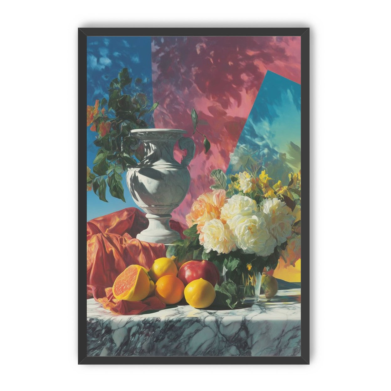 Urn and roses in hard light