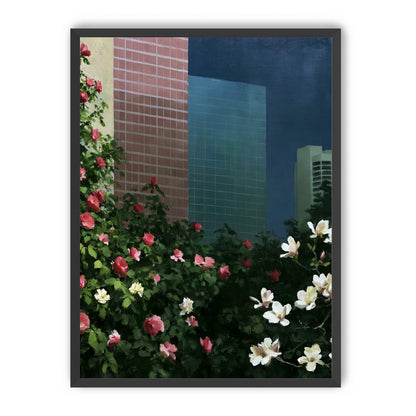 Flowers at the foot of towers