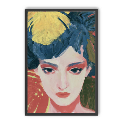 Yellow weight over her gaze