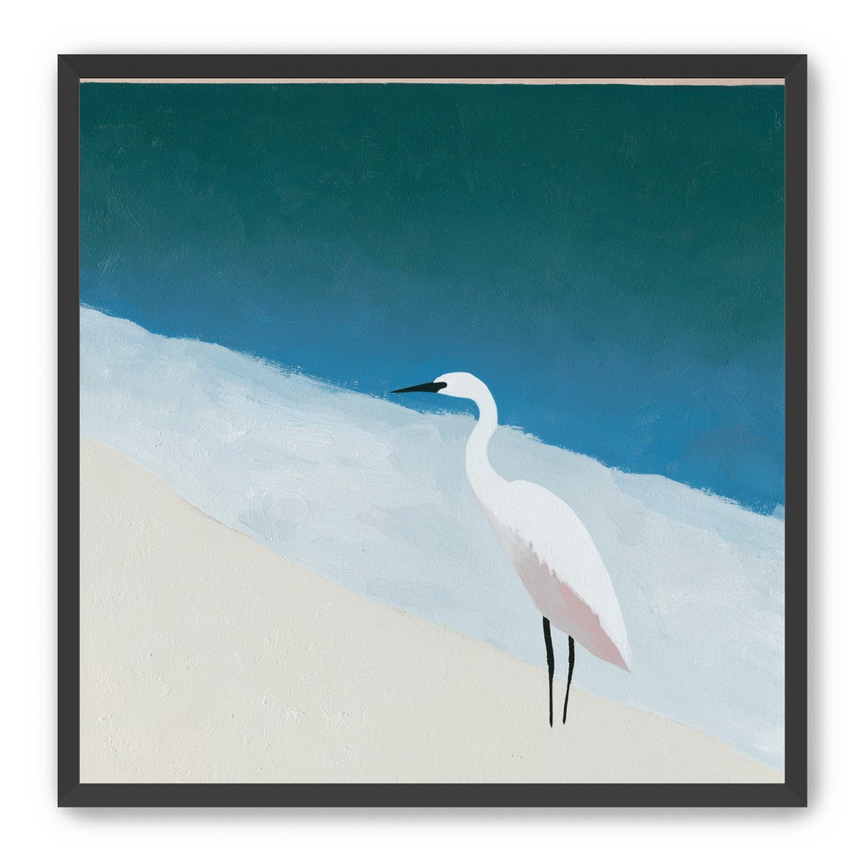 White egret at the shoreline