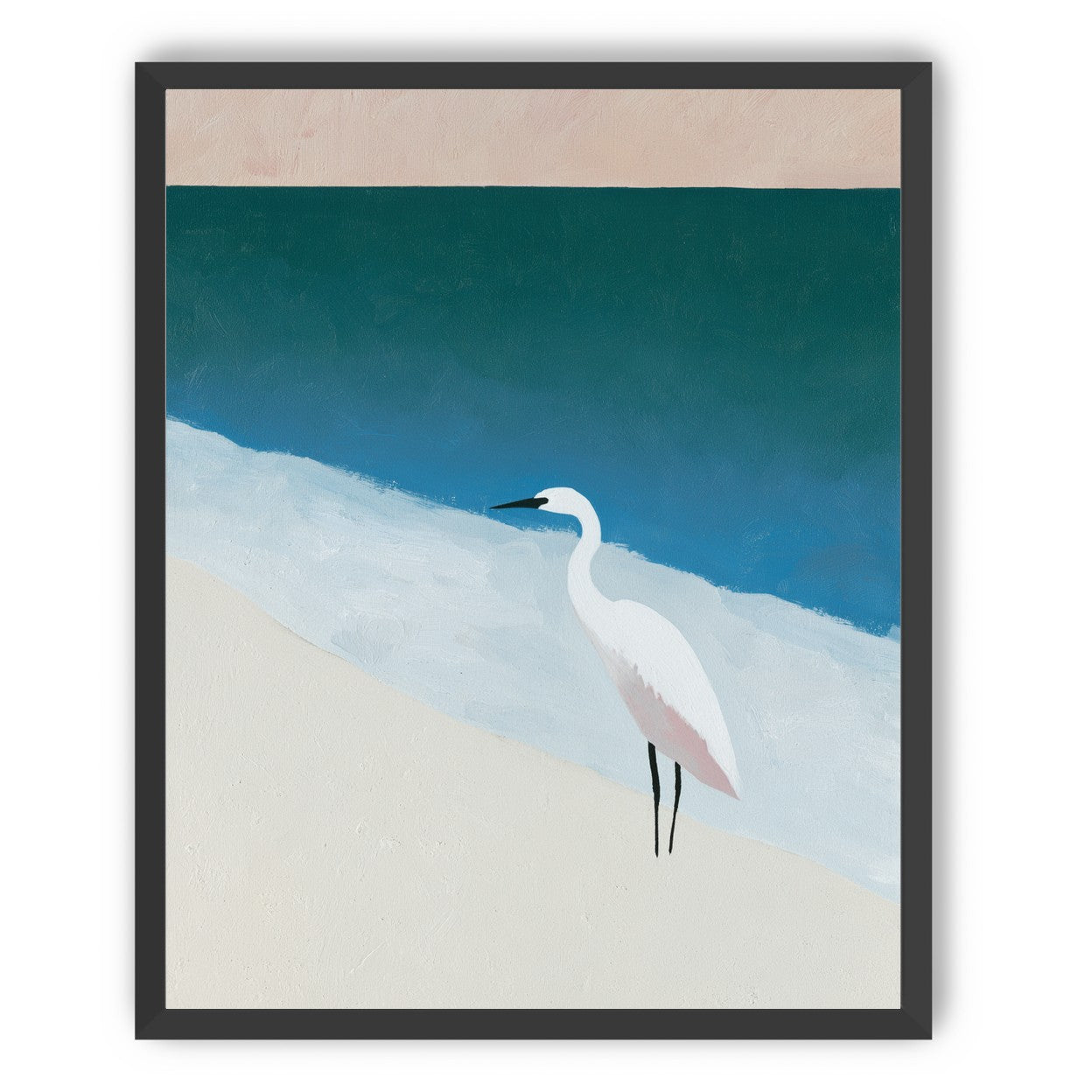 White egret at the shoreline