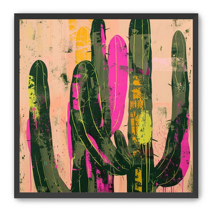 Neon pink on cactus green
