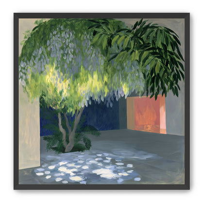 Spotted light under blossoms