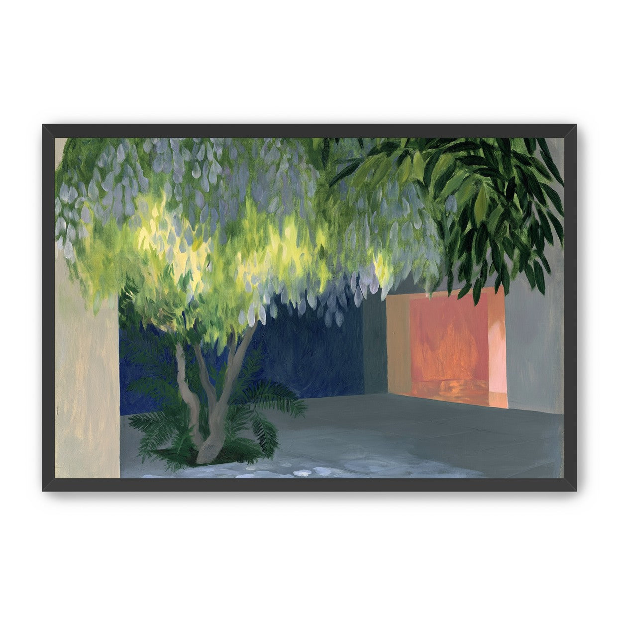 Spotted light under blossoms