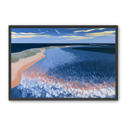 Pale sand in blue water