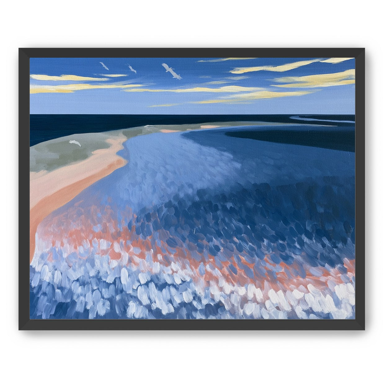 Pale sand in blue water