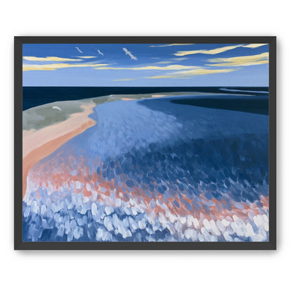 Pale sand in blue water