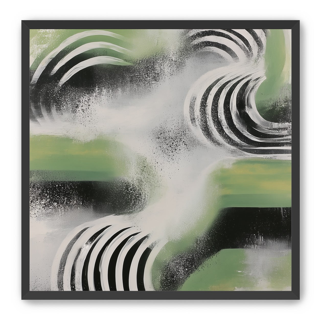 Curved bands in drifting haze