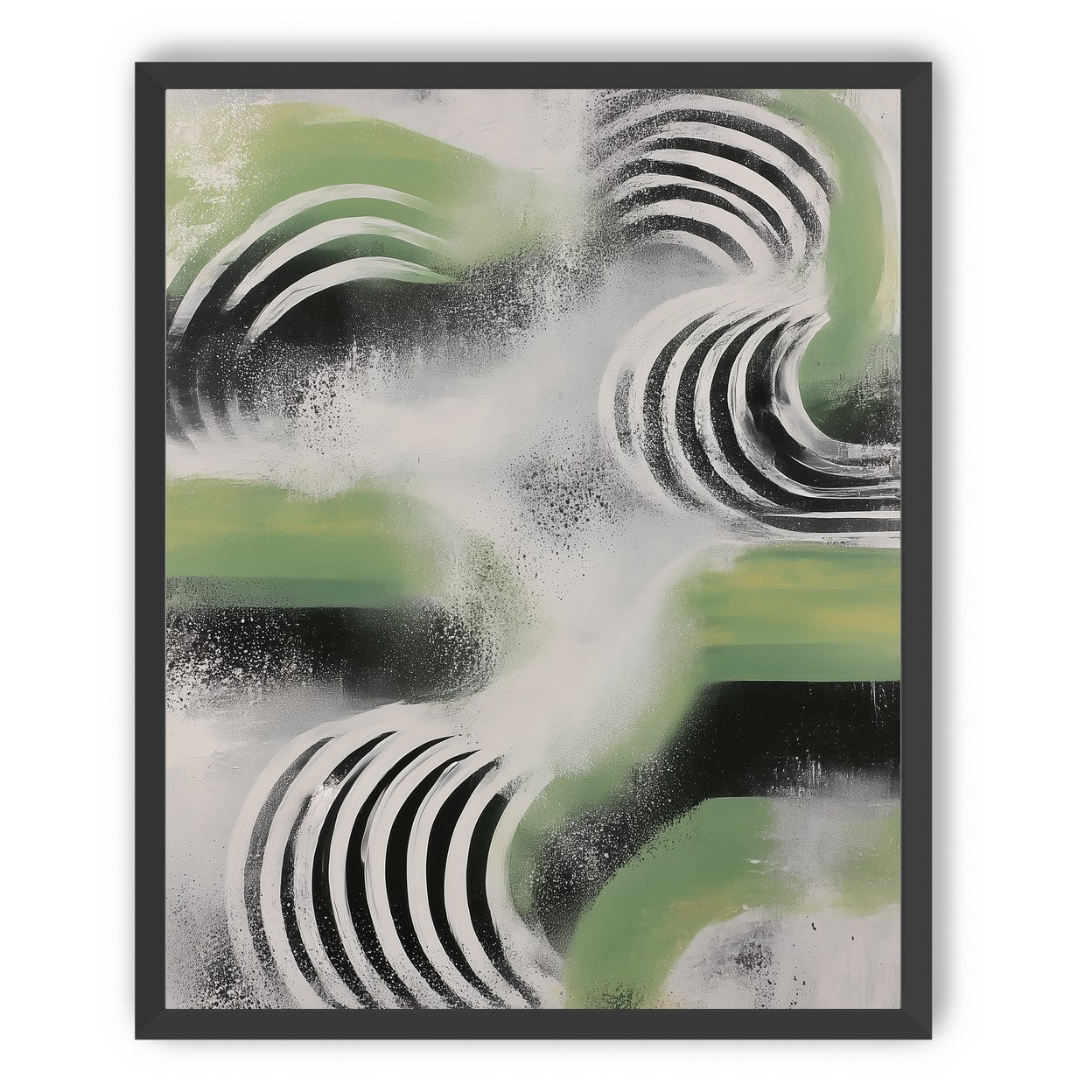 Curved bands in drifting haze