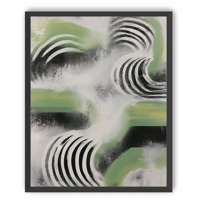 Curved bands in drifting haze