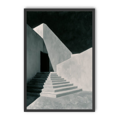 Stairs into the black doorway