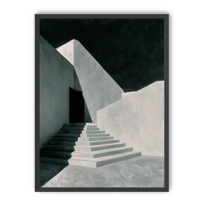 Stairs into the black doorway