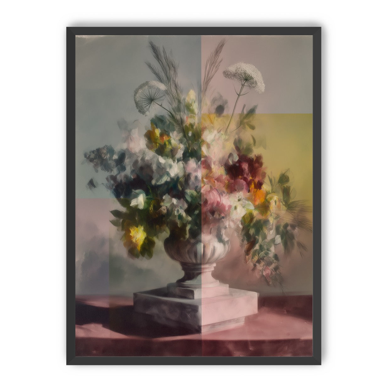 Bouquet in divided light