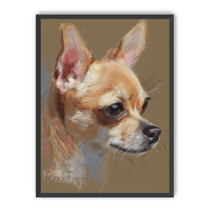 Pastel dog in profile
