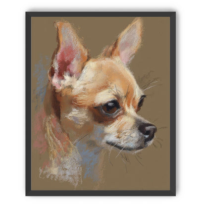 Pastel dog in profile