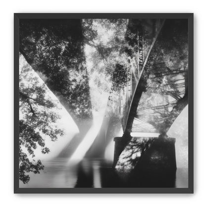 Steel Bridge Over a Slow River in Sunlight
