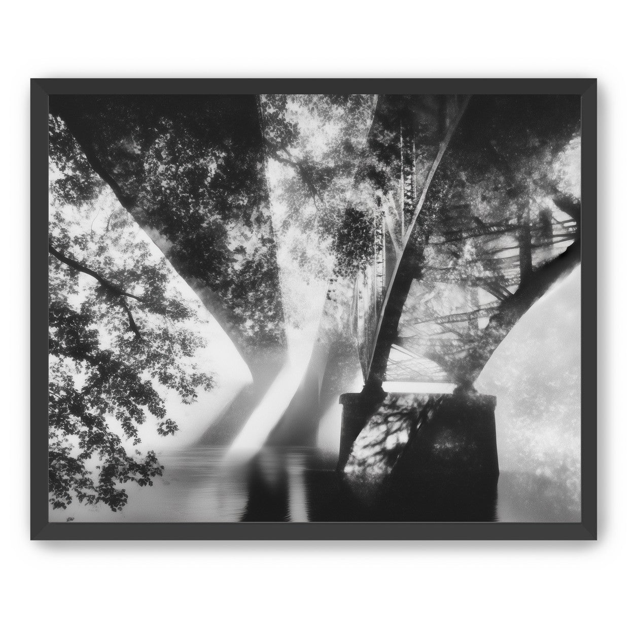 Steel Bridge Over a Slow River in Sunlight