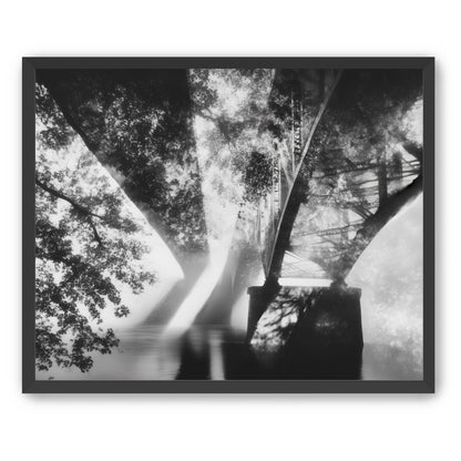 Steel Bridge Over a Slow River in Sunlight