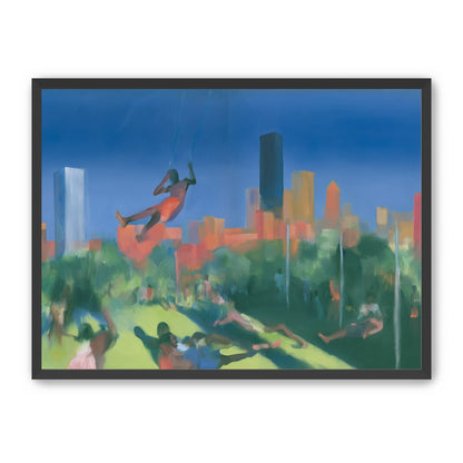Swinging over the city park