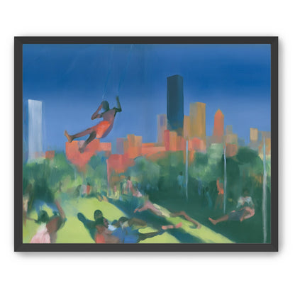 Swinging over the city park