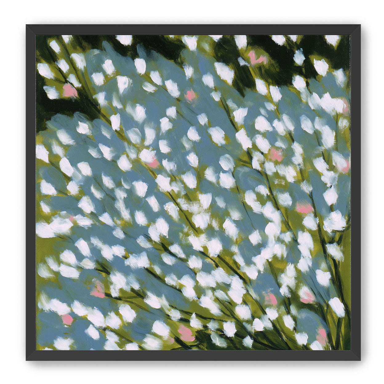 Pink breaks the white field