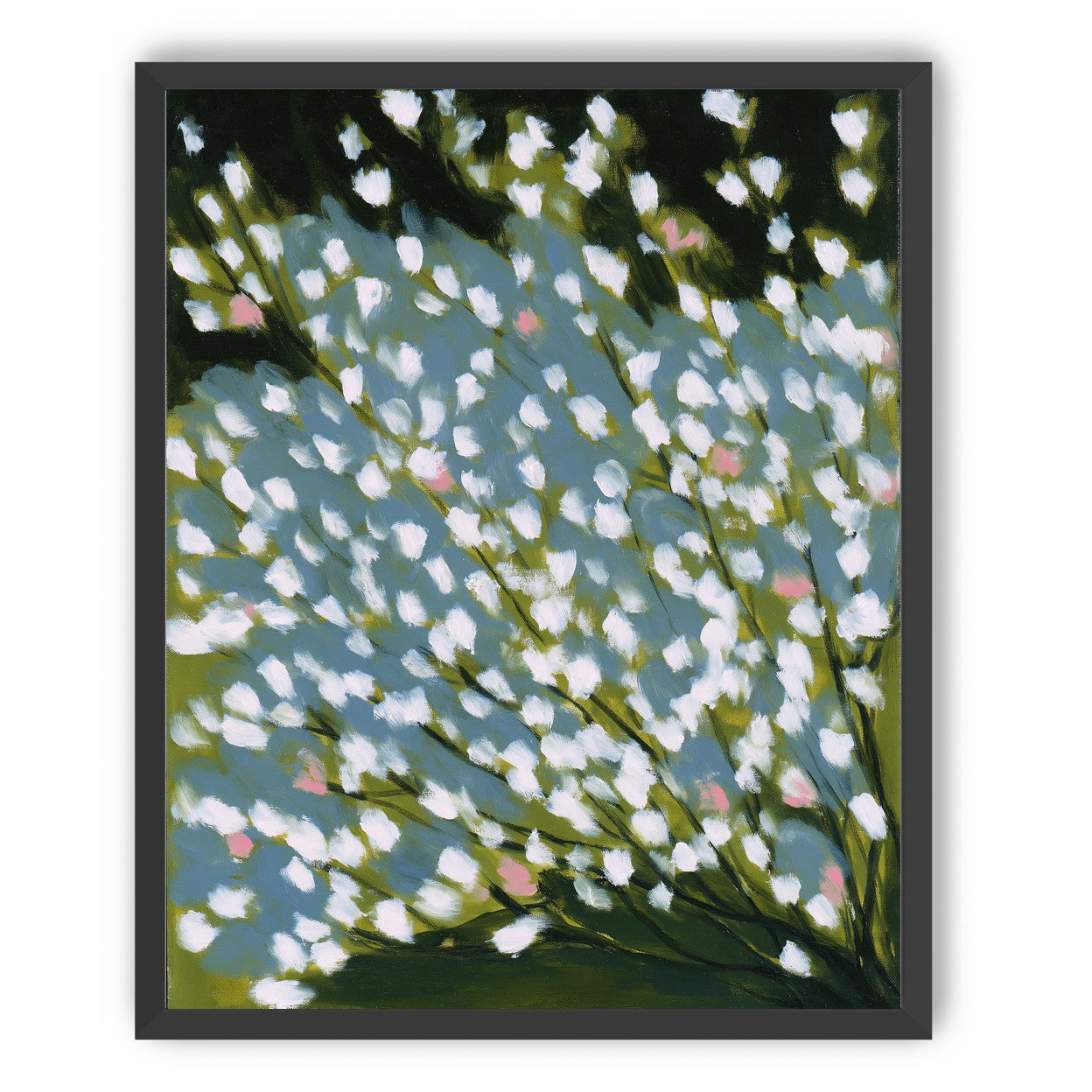 Pink breaks the white field