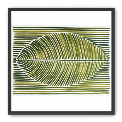 Palm frond in green bands