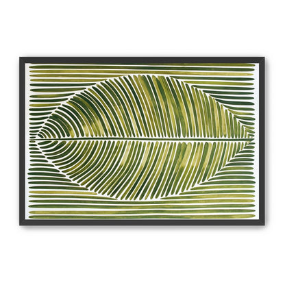 Palm frond in green bands