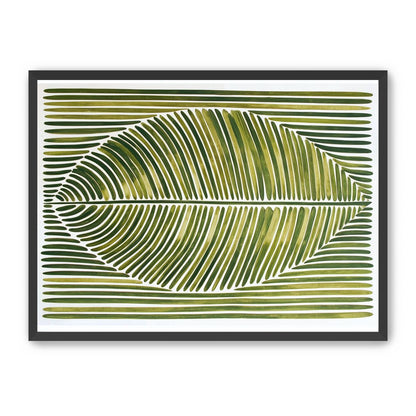 Palm frond in green bands