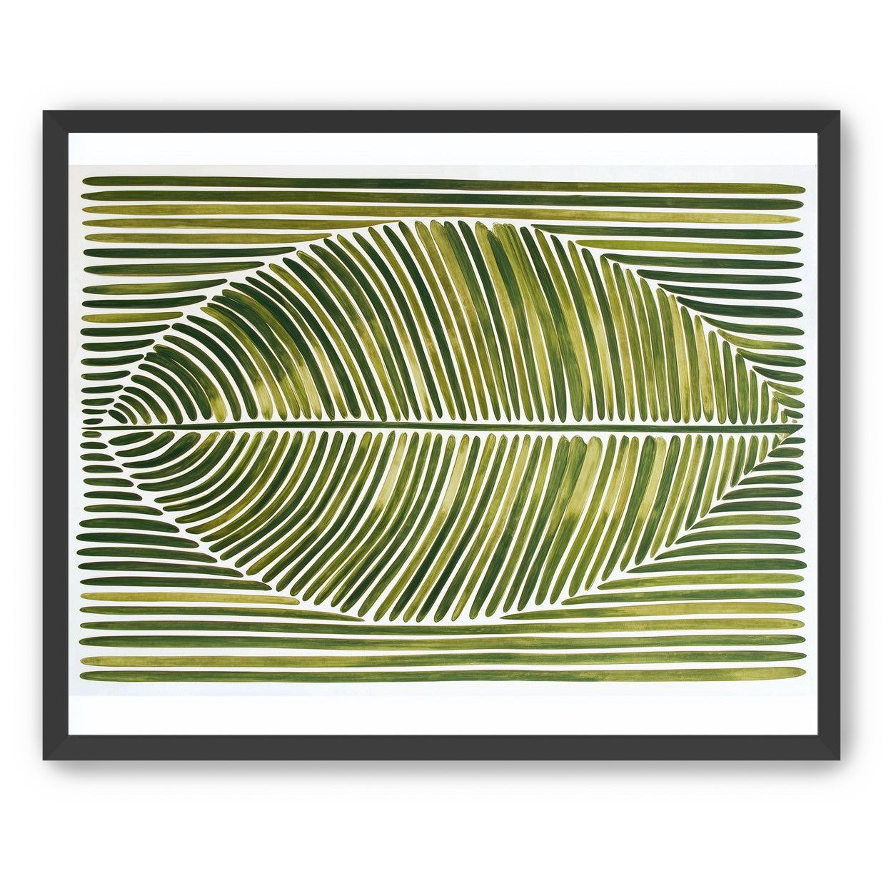 Palm frond in green bands