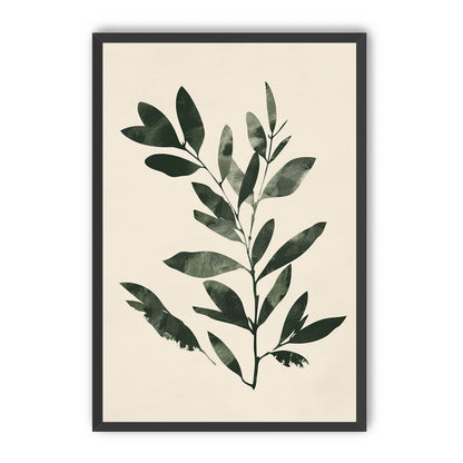 Dark green leaves on cream