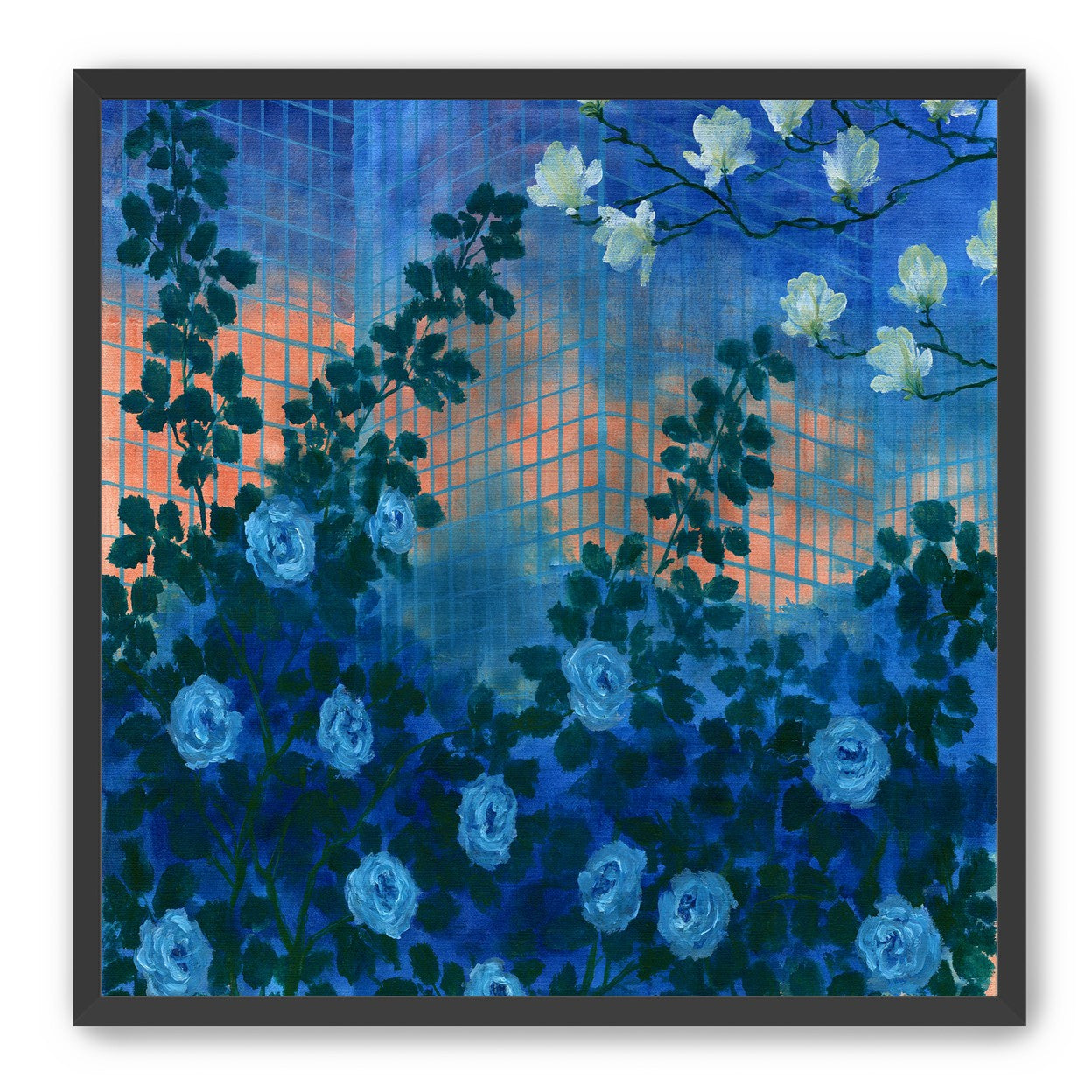 Roses climbing the grid