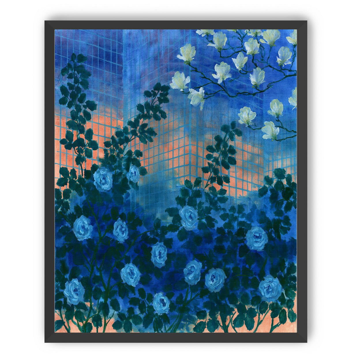 Roses climbing the grid