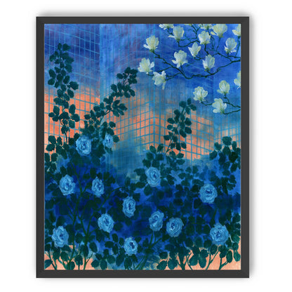 Roses climbing the grid